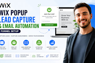 create wix popup lead capture wix email marketing automation funnel setup