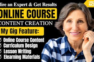design an online course curriculum and elearning course creation