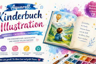 aquarell kinderbuchillustration für kinderbuch geschichtenbuch buchillustration