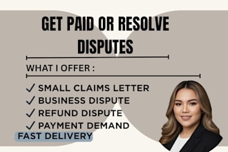 draft a strong small claims court demand or dispute letter in llc businesses