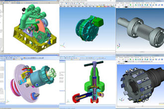 create 3d cad mechanical product design technical drawings step stl in PTC creo