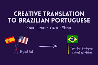 creatively translate rhymed texts into brazilian portuguese