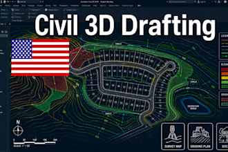 provide civil 3d drafting for survey maps, grading plan and civil 3d site plans