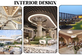 professional 3d rendering for interior and exterior design of homes, restaurant