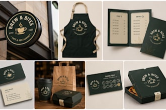 do food and drink logo design cafe restaurant brand identity and full branding