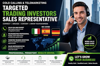 do cold calling telemarketing targeted trading investor sales rep in spain italy