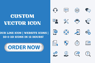 design modern custom vector svg line icon set for website or app within 12 hours