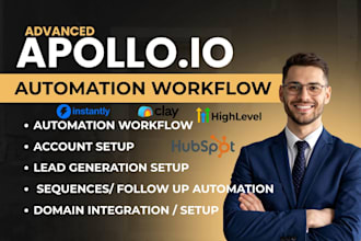 setup advanced apollo io automation workflow, instantly ai, clay com, zoho CRM