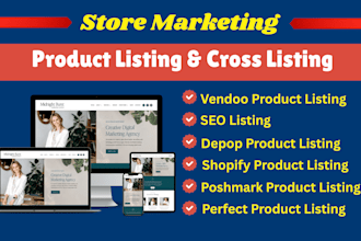 list and cross list products using vendoo, depop, oneshop, vinted