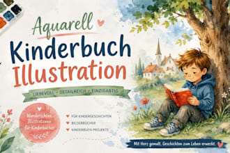 aquarell kinderbuchillustration und buchillustration für bilderbuch
