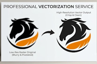 convert pixelated images to vector files for urgent delivery