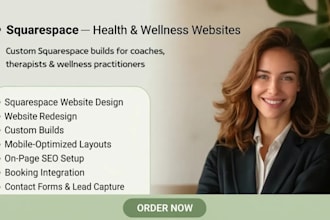 redesign squarespace health wellness website design coaches therapists website