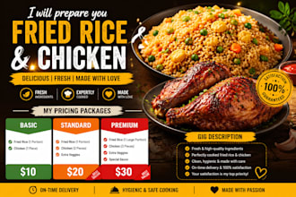 prepare delicious fried rice and chicken for you