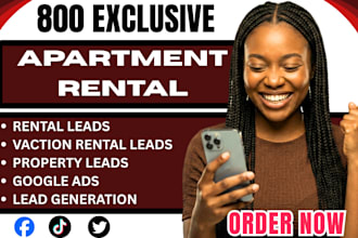800 fresh apartment rental leads, property leads, rental leads google ads