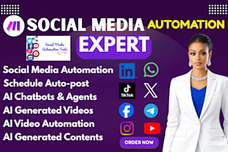 make social media automation make com automation social media post ai automation