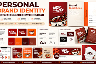 design personal brand identity, social media kits for coaches founders creators