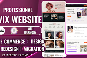 design or redesign wix studio website, wix harmony, and wix ecommerce