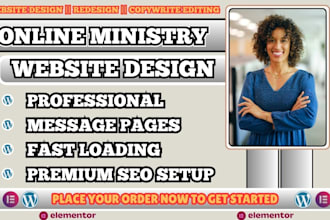online ministry website, church website, religious website design, pastor site