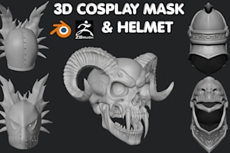 sculpt 3d cosplay mask 3d helmet wearable armor halloween mask stl 3d printing