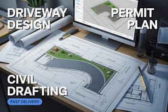 driveway grading drainage plan civil engineering site plan autocad cad