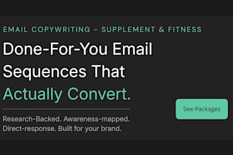 write direct response email sequences for supplement and fitness brands