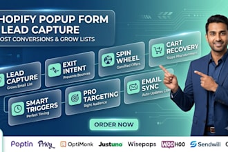 shopify popup form poptin privy optimonk justuno wisepops woohoo sendwill claspo