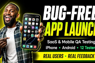 do saas testing, 12 tester, mobile app QA, UI UX testing for iphone android apps