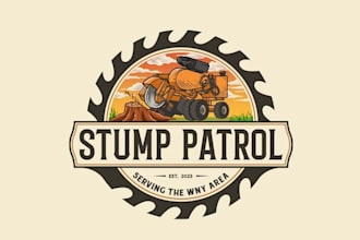 make clearly depicts stump grinding overwhelming logo