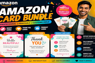 design product amazone card, thank you card package insert