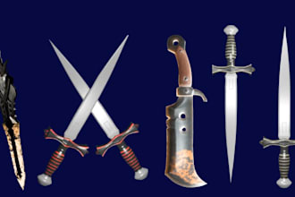 do 3d sword model 3d gun 3d weapon prop printing 3d cosplay