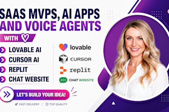 saas mvps,ai apps and voice agents with loveable ai cursorai replit chat website