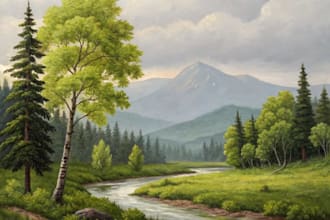 design custom oil painting landscape and nature art