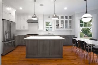 design realistic kitchen interior with 3d render in 2020 design