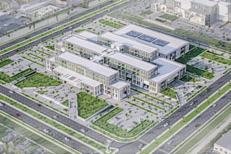design 3d public hospital masterplan,healthcare center,medical laboratory render