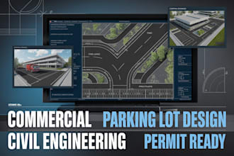 commercial driveway parking lot truck access site plan civil drafting