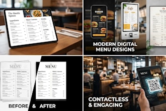 design modern menu restaurant menu digital menu