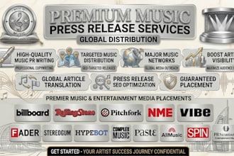 distribute your music press release to top music sites and write music article