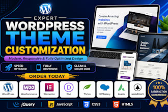 customize wordpress theme, elementor, woocommerce expert
