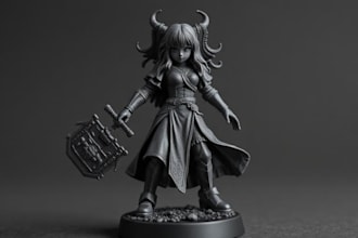3d print and paint anime figure, miniature, warhammer 40k painting mini figure