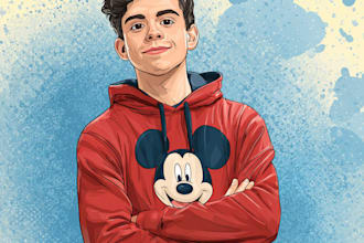 draw semi realistic cartoon portrait
