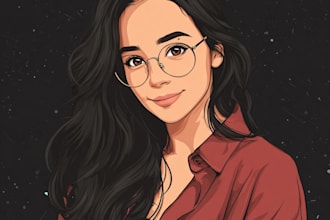 create a professional vector cartoon portrait avatar