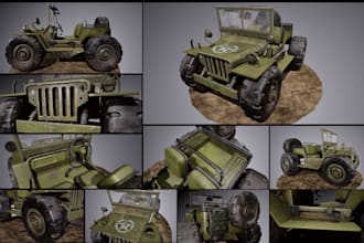 design and render 3d props and environment