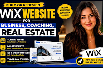 build or redesign wix website for business, coaching, real estate wix website