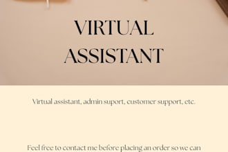 be your virtual assistant for admin support