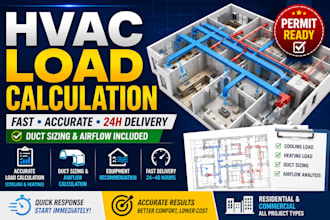 do hvac load calculation and duct sizing for your building project