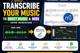 transcribe music to sheet music midi using musescore professionally