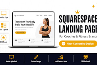design and redesign squarespace landing page for coaches and fitness brands