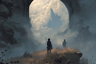 book cover design, fantasy book cover illustration