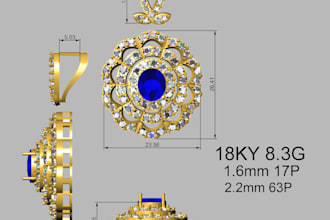 do professional jewelry design and rendering