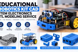 design stem robotics kit cad, electronics stl, 3d model